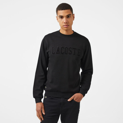Lacoste Erkek Relaxed Fit Bisiklet Yaka Baskılı Siyah Sweatshirt Lacoste Erkek Relaxed Fit Bisiklet Yaka Baskılı Siyah Sweatshirt