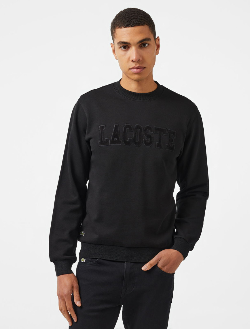 Lacoste Erkek Relaxed Fit Bisiklet Yaka Baskılı Siyah Sweatshirt Lacoste Erkek Relaxed Fit Bisiklet Yaka Baskılı Siyah Sweatshirt