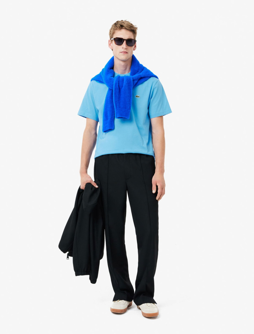 Lacoste Erkek Classic Fit Bisiklet Yaka Mavi T-Shirt Lacoste Erkek Classic Fit Bisiklet Yaka Mavi T-Shirt