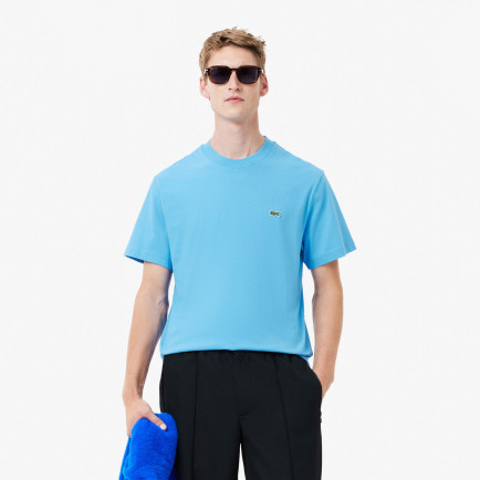 Lacoste Erkek Classic Fit Bisiklet Yaka Mavi T-Shirt Lacoste Erkek Classic Fit Bisiklet Yaka Mavi T-Shirt