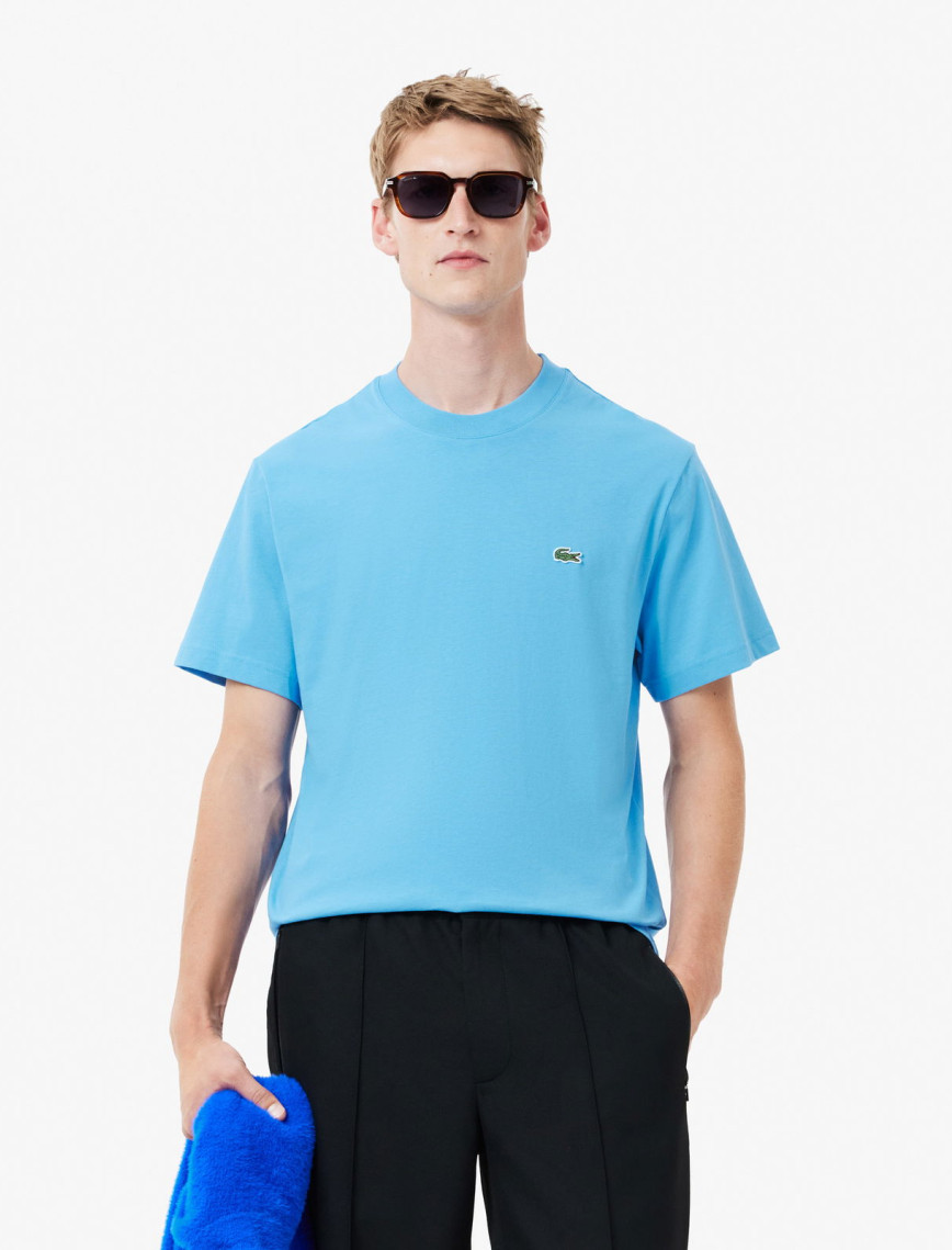 Lacoste Erkek Classic Fit Bisiklet Yaka Mavi T-Shirt Lacoste Erkek Classic Fit Bisiklet Yaka Mavi T-Shirt