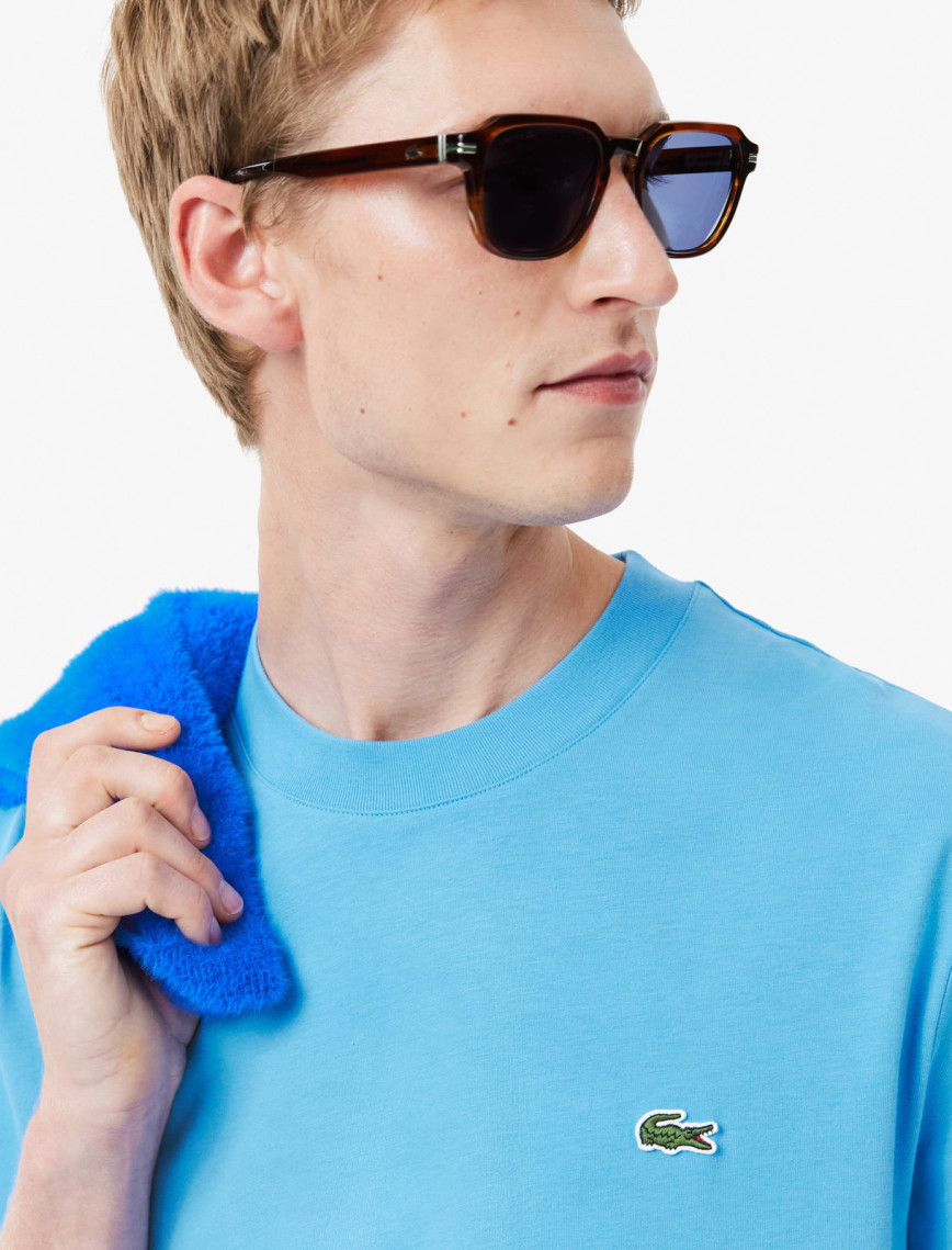 Lacoste Erkek Classic Fit Bisiklet Yaka Mavi T-Shirt Lacoste Erkek Classic Fit Bisiklet Yaka Mavi T-Shirt