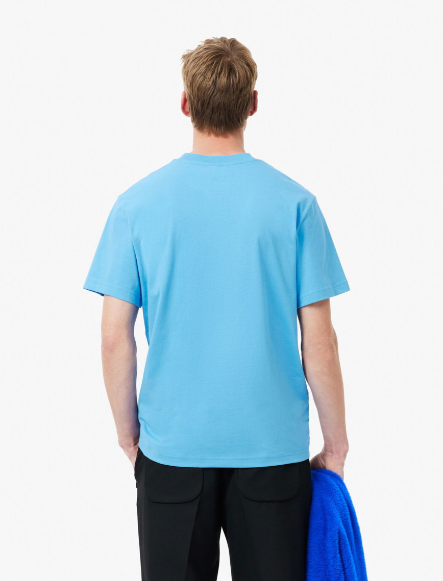 Lacoste Erkek Classic Fit Bisiklet Yaka Mavi T-Shirt Lacoste Erkek Classic Fit Bisiklet Yaka Mavi T-Shirt