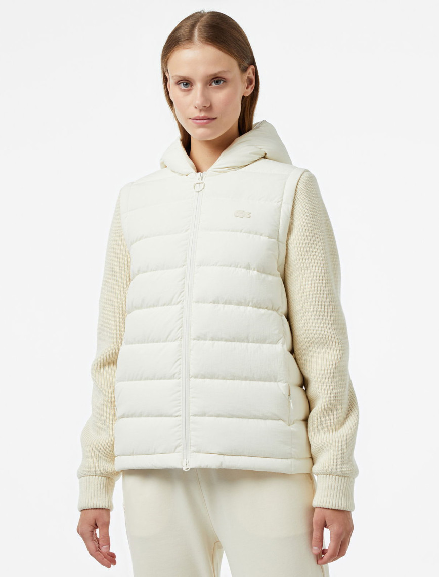 Lacoste Kadın Regular Fit Uzun Kollu Kapüşonlu Beyaz Yelek Lacoste Kadın Regular Fit Uzun Kollu Kapüşonlu Beyaz Yelek