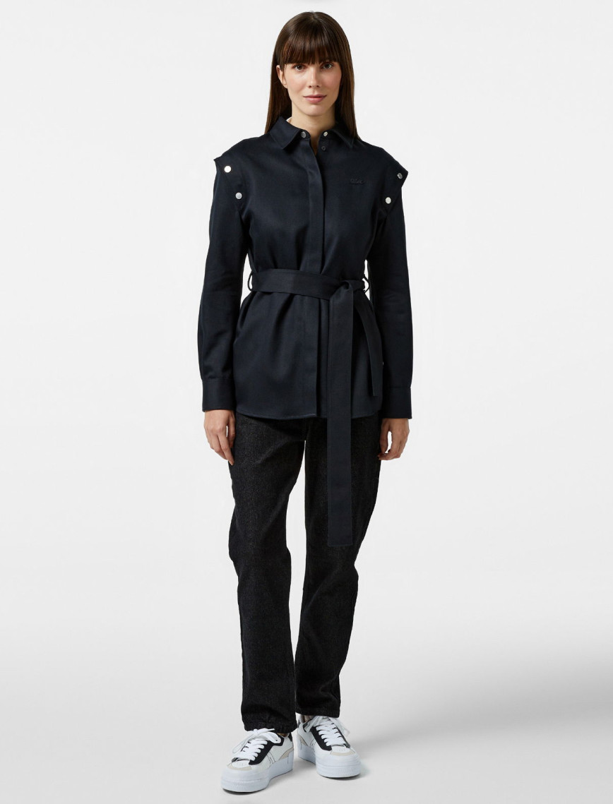 Lacoste Kadın Regular Fit Siyah Gömlek Lacoste Kadın Regular Fit Siyah Gömlek