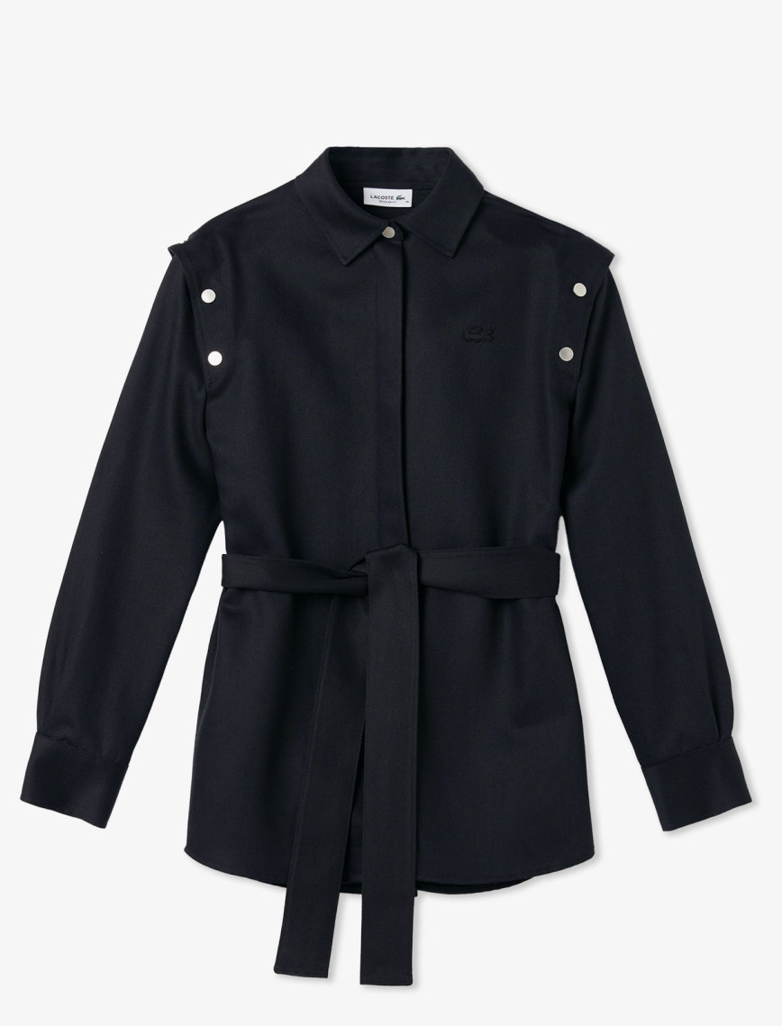 Lacoste Kadın Regular Fit Siyah Gömlek Lacoste Kadın Regular Fit Siyah Gömlek