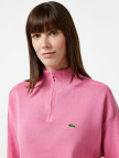 Lacoste Kadın Relaxed Fit Yarım Fermuarlı Pembe Triko Lacoste Kadın Relaxed Fit Yarım Fermuarlı Pembe Triko