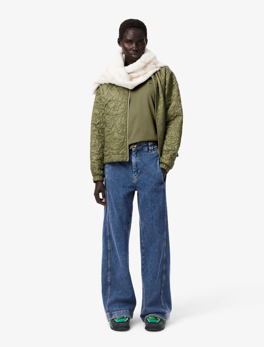 Lacoste Kadın Relaxed Fit V Yaka Haki T-Shirt Lacoste Kadın Relaxed Fit V Yaka Haki T-Shirt