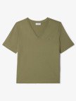 Lacoste Kadın Relaxed Fit V Yaka Haki T-Shirt Lacoste Kadın Relaxed Fit V Yaka Haki T-Shirt