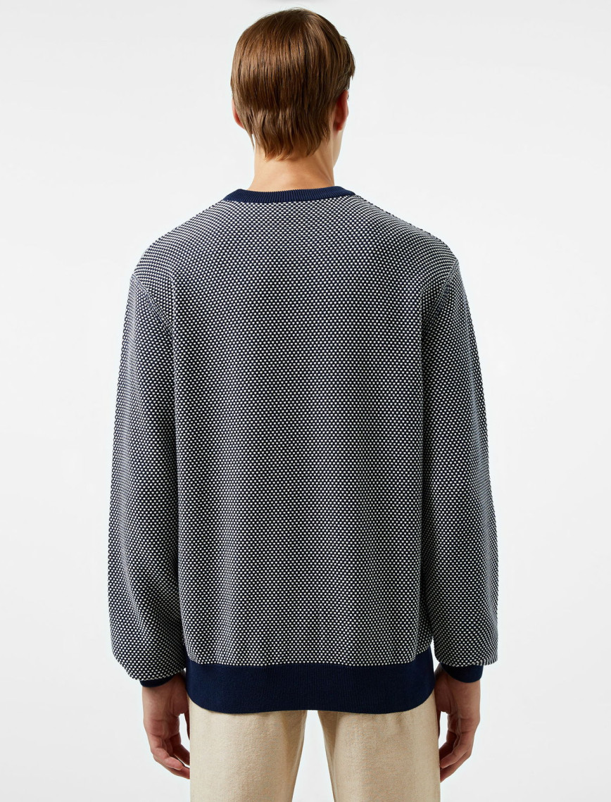 Lacoste Erkek Relaxed Fit Bisiklet Yaka Lacivert Triko