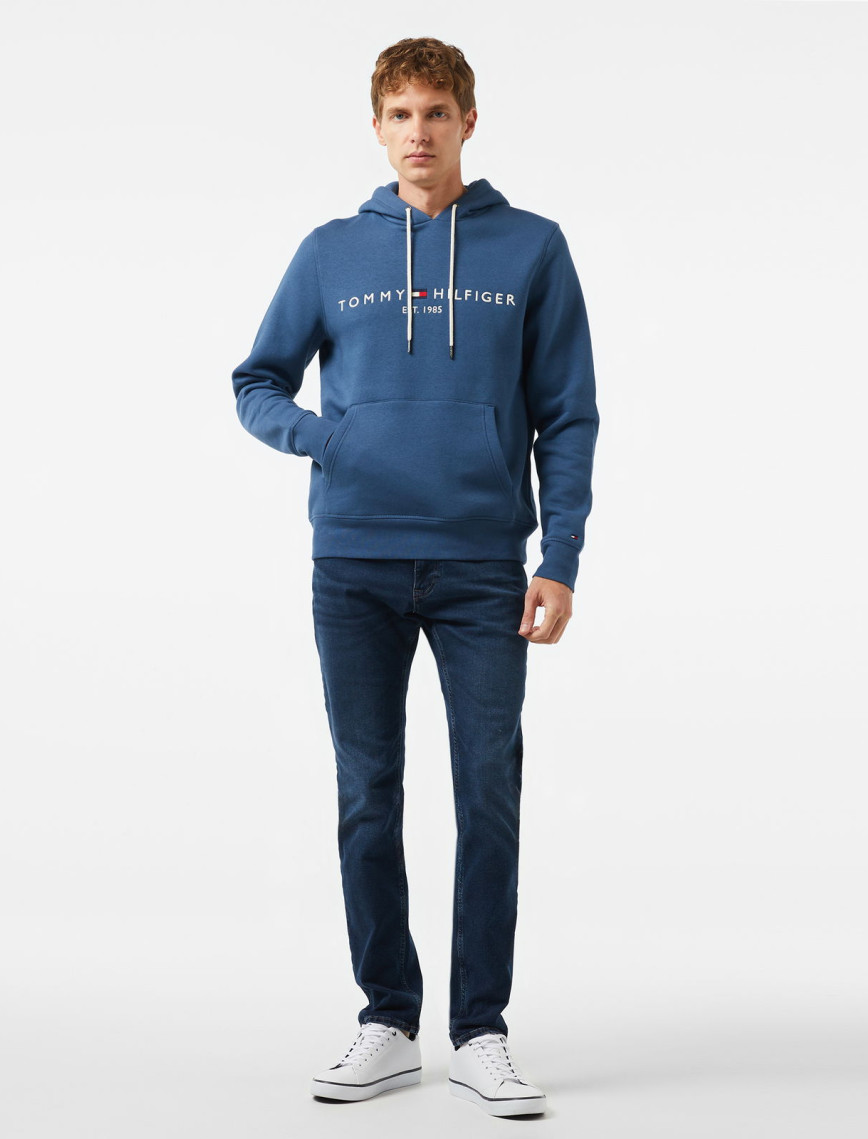 Tommy Hilfiger Tommy Logo Hoody Erkek Mavi Hoodie Tommy Hilfiger Tommy Logo Hoody Erkek Mavi Hoodie