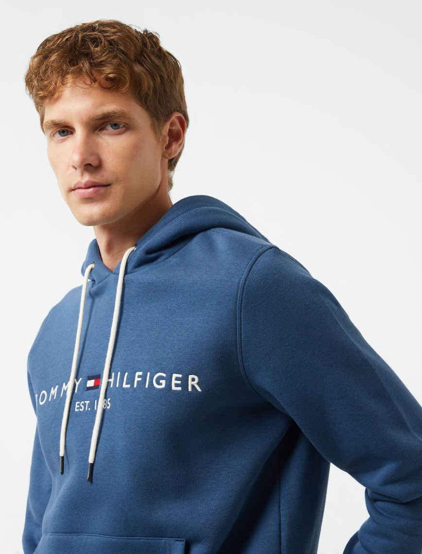 Tommy Hilfiger Tommy Logo Hoody Erkek Mavi Hoodie Tommy Hilfiger Tommy Logo Hoody Erkek Mavi Hoodie