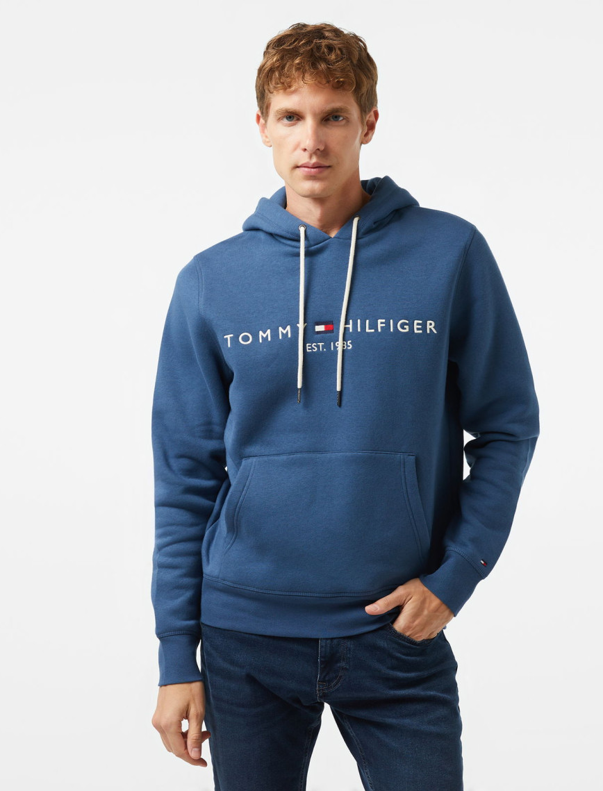 Tommy Hilfiger Tommy Logo Hoody Erkek Mavi Hoodie Tommy Hilfiger Tommy Logo Hoody Erkek Mavi Hoodie