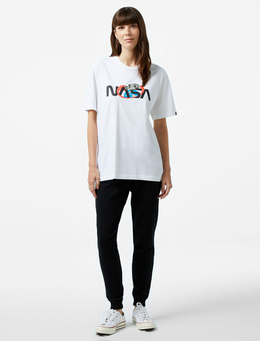 Alpha Industries Nasa Space Unisex Beyaz T-Shirt Alpha Industries Nasa Space Unisex Beyaz T-Shirt