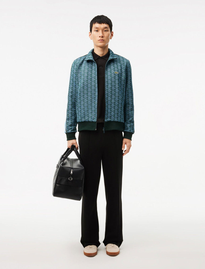 Lacoste Erkek Regular Fit Fermuarlı Monogram Yeşil Sweatshirt