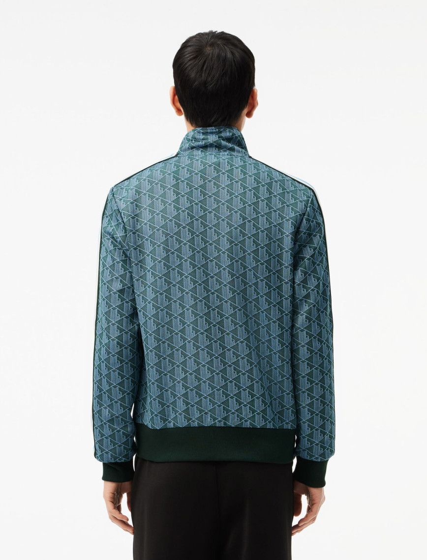 Lacoste Erkek Regular Fit Fermuarlı Monogram Yeşil Sweatshirt