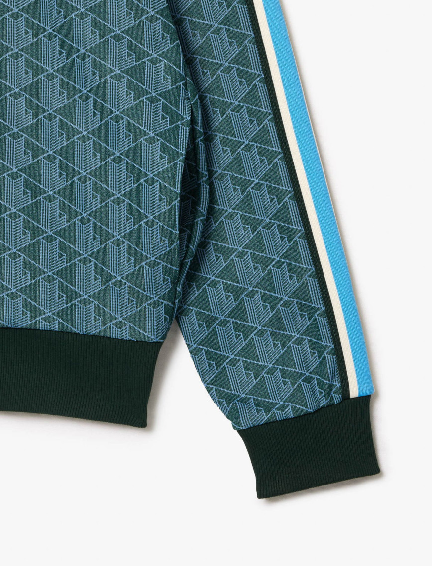 Lacoste Erkek Regular Fit Fermuarlı Monogram Yeşil Sweatshirt