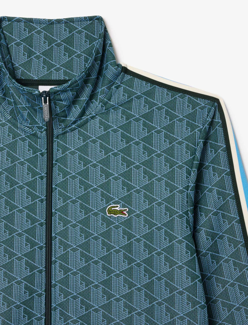 Lacoste Erkek Regular Fit Fermuarlı Monogram Yeşil Sweatshirt