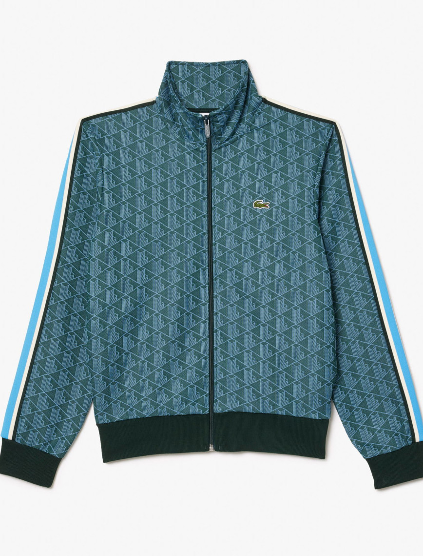 Lacoste Erkek Regular Fit Fermuarlı Monogram Yeşil Sweatshirt