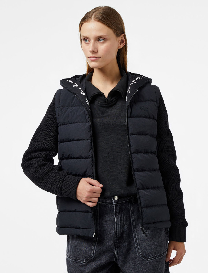 Lacoste Kadın Regular Fit Uzun Kollu Kapüşonlu Beyaz Yelek Lacoste Kadın Regular Fit Uzun Kollu Kapüşonlu Beyaz Yelek