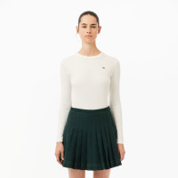 Lacoste Kadın Slim Fit Uzun Kollu Bisiklet Yaka Beyaz T-Shirt Lacoste Kadın Slim Fit Uzun Kollu Bisiklet Yaka Beyaz T-Shirt