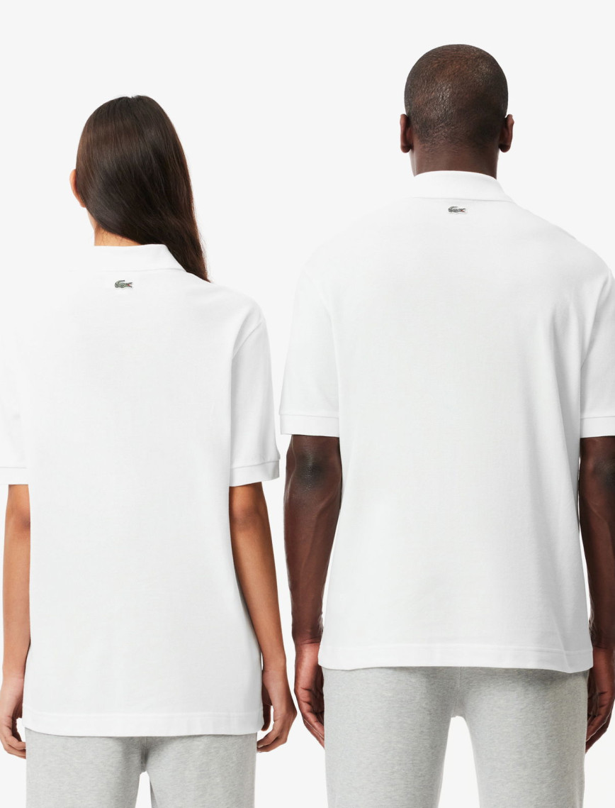 Lacoste Unisex Loose Fit Beyaz Polo Lacoste Unisex Loose Fit Beyaz Polo