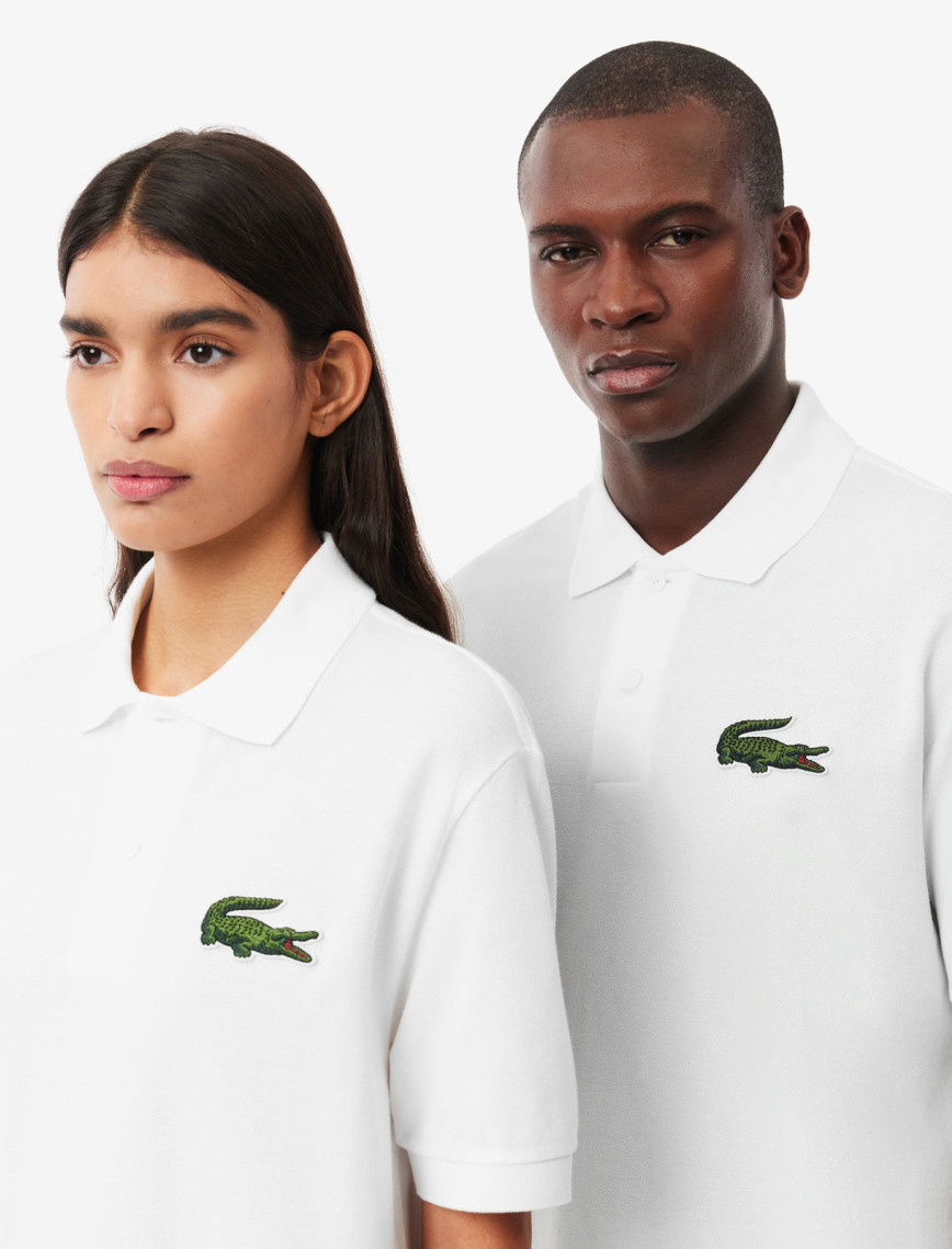 Lacoste Unisex Loose Fit Beyaz Polo Lacoste Unisex Loose Fit Beyaz Polo