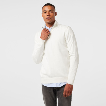 Nautica Erkek Beyaz Standart Fit Dik Yakalı Triko Nautica Erkek Beyaz Standart Fit Dik Yakalı Triko