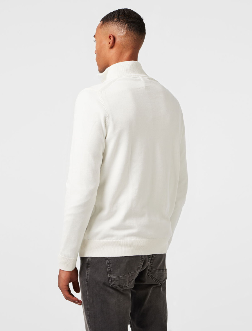 Nautica Erkek Beyaz Standart Fit Dik Yakalı Triko Nautica Erkek Beyaz Standart Fit Dik Yakalı Triko