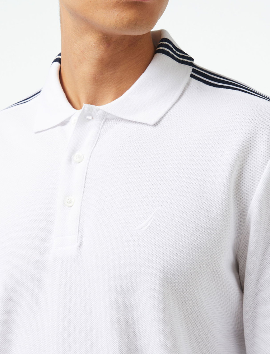 Nautica Erkek Beyaz Classic Fit Uzun Kollu Polo