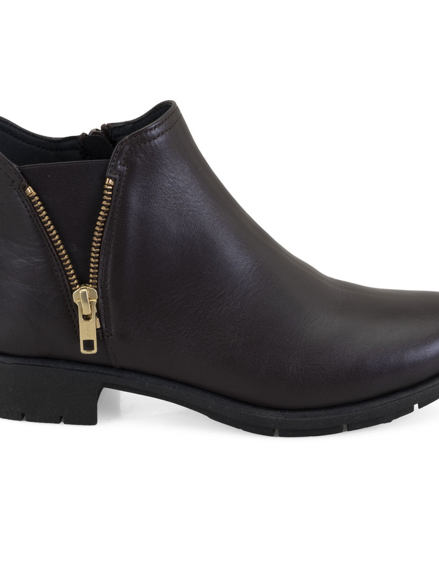 Karlee Kahve Kadın DesaComfort Fermuarlı Deri Bot