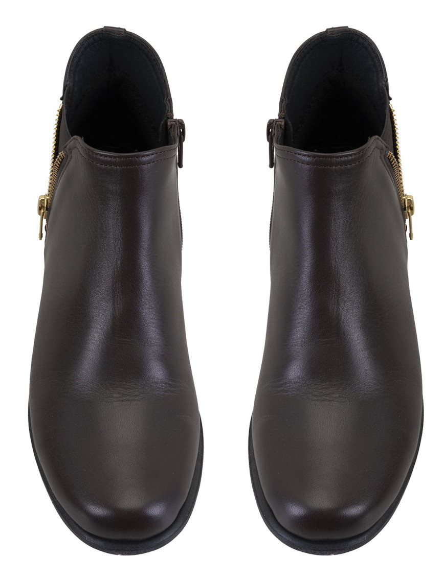 Karlee Kahve Kadın DesaComfort Fermuarlı Deri Bot