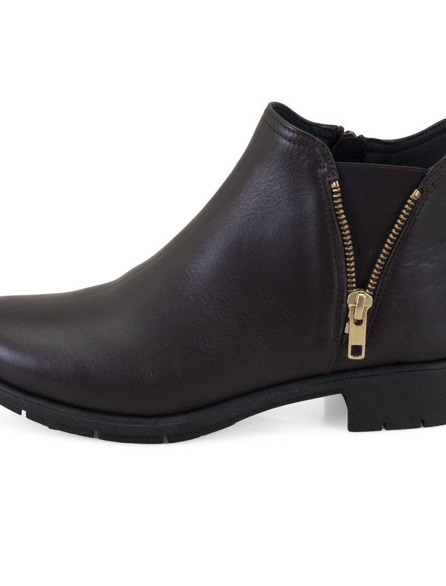 Karlee Kahve Kadın DesaComfort Fermuarlı Deri Bot