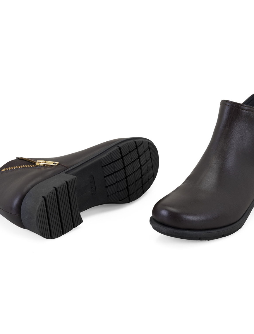 Karlee Kahve Kadın DesaComfort Fermuarlı Deri Bot