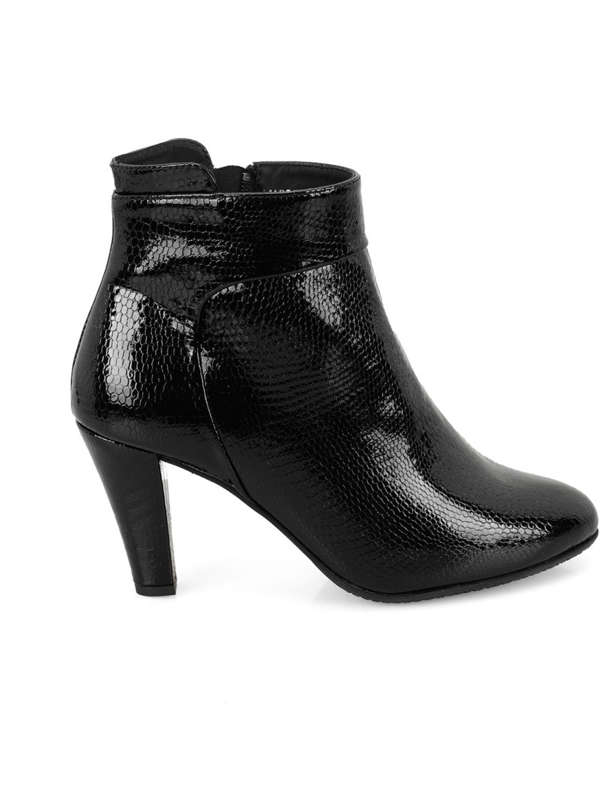Aliza Siyah Kadın DesaComfort Fermuarlı Topuklu Deri Bot