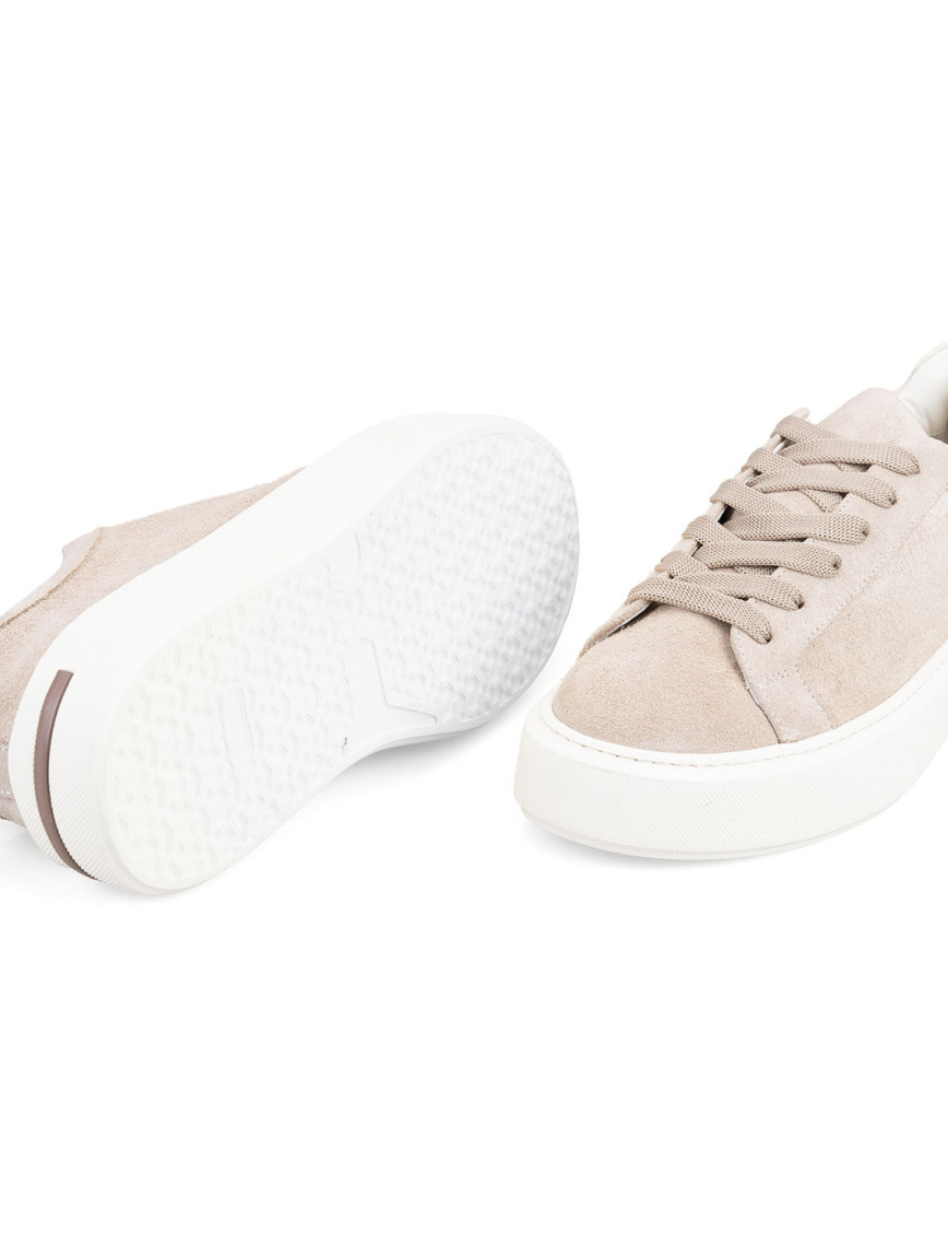 Kadın Bej Süet Deri Spor Ayakkabı Kadın Bej Süet Deri Spor Ayakkabı