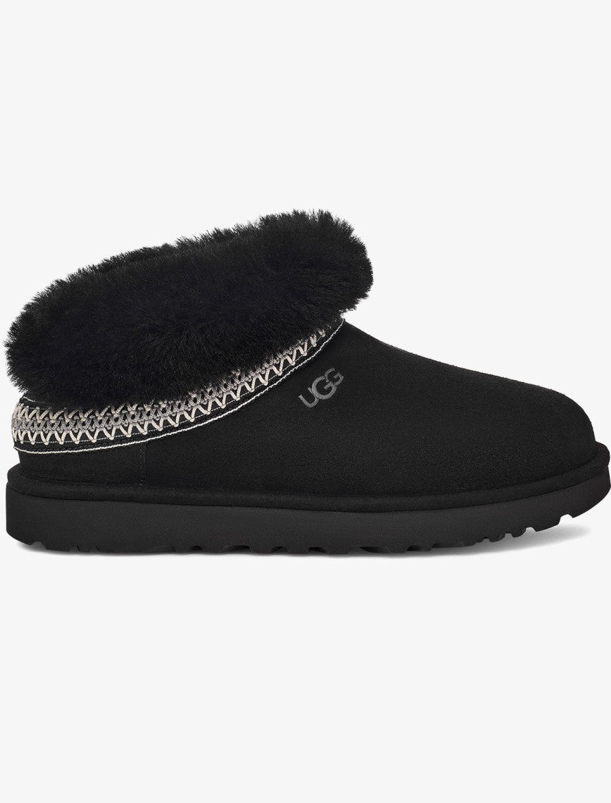 UGG Classic Mini Crescent Kadın Siyah Bot UGG Classic Mini Crescent Kadın Siyah Bot