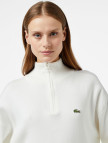 Lacoste Kadın Relaxed Fit Yarım Fermuarlı Beyaz Triko Lacoste Kadın Relaxed Fit Yarım Fermuarlı Beyaz Triko