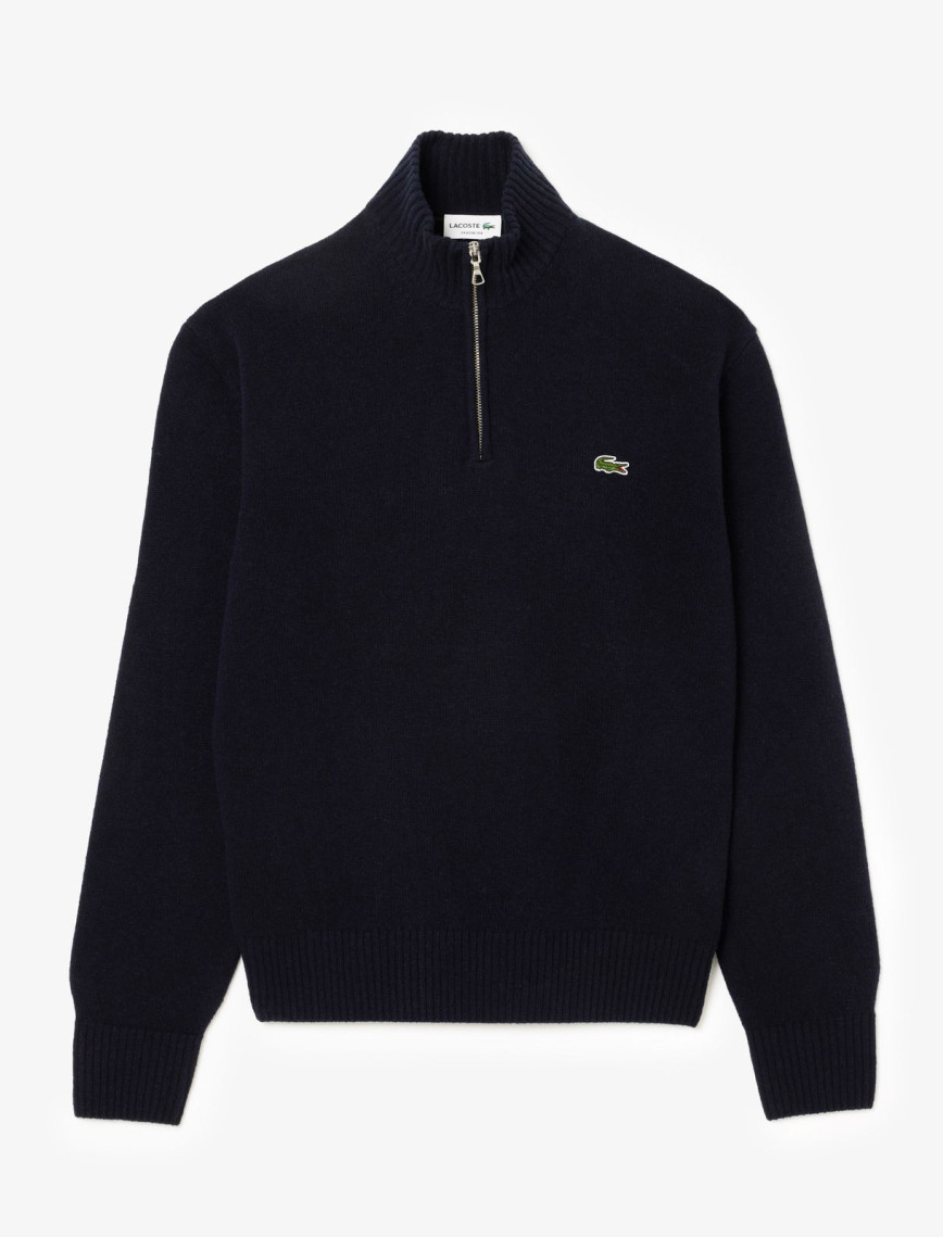 Lacoste Erkek Classic Fit Yarım Fermuarlı Yün Lacivert Kazak Lacoste Erkek Classic Fit Yarım Fermuarlı Yün Lacivert Kazak