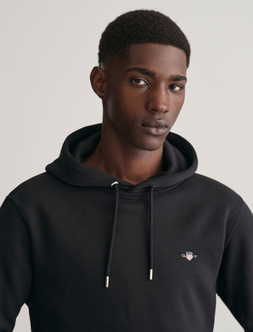 GANT Erkek Siyah Regular Fit Kapüşonlu Sweatshirt GANT Erkek Siyah Regular Fit Kapüşonlu Sweatshirt