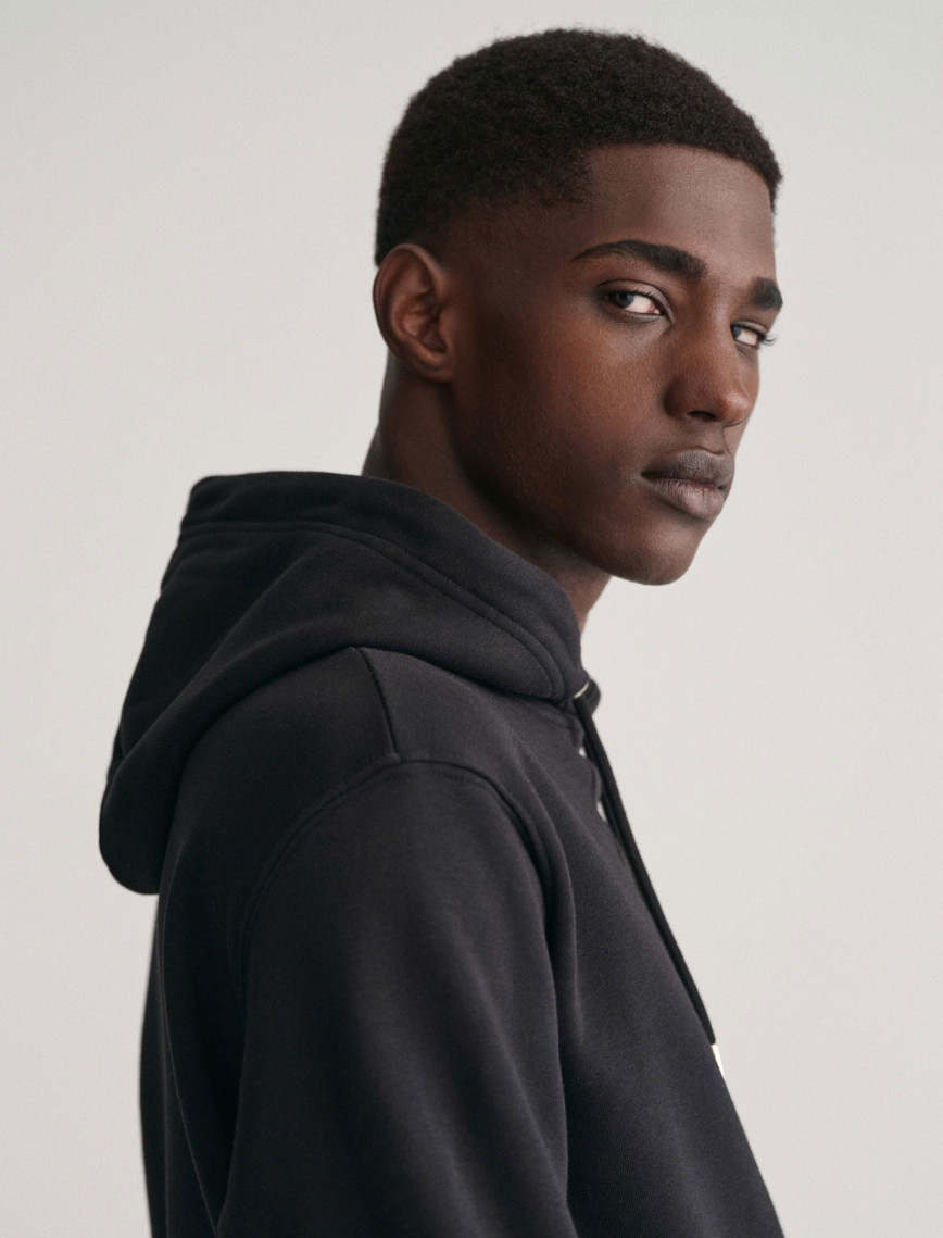 GANT Erkek Siyah Regular Fit Kapüşonlu Sweatshirt GANT Erkek Siyah Regular Fit Kapüşonlu Sweatshirt