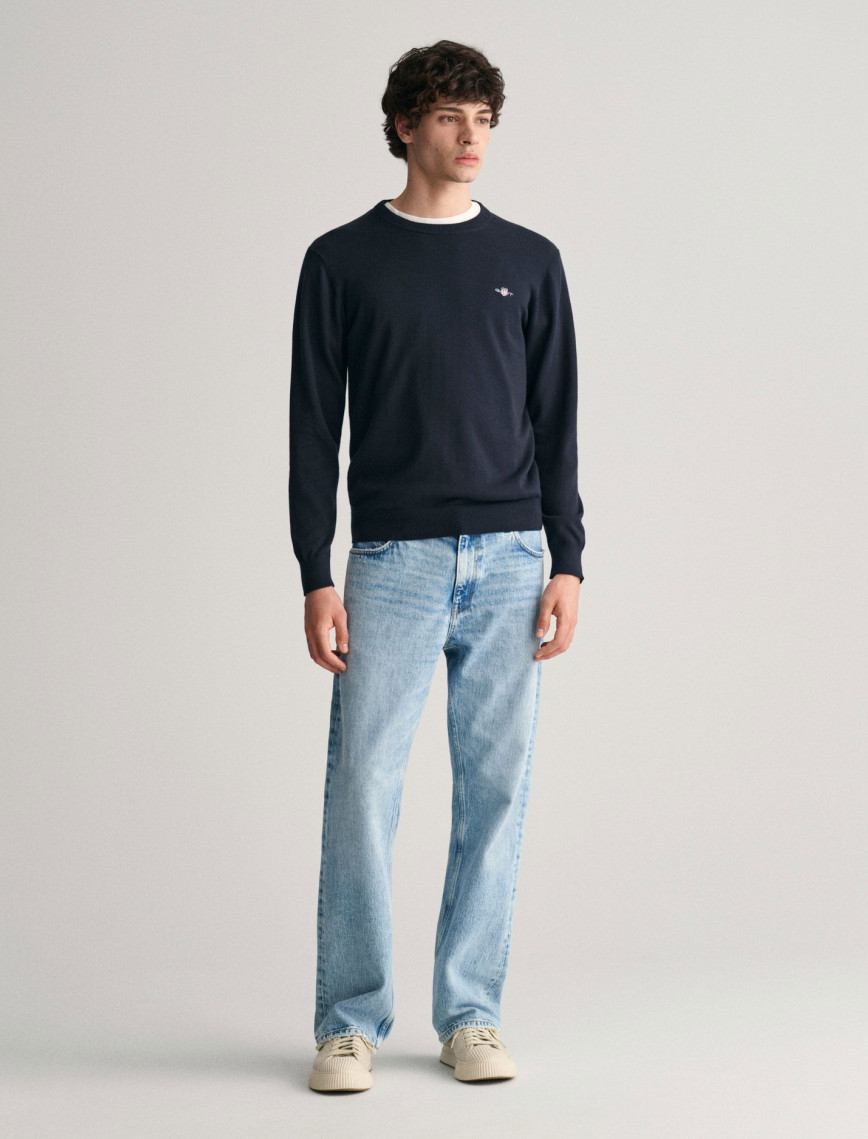 GANT Erkek Lacivert Regular Fit Bisiklet Yaka Kazak GANT Erkek Lacivert Regular Fit Bisiklet Yaka Kazak