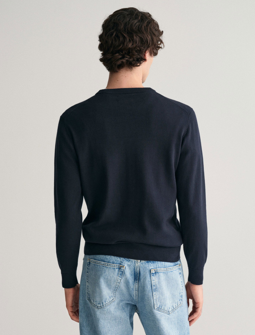 GANT Erkek Lacivert Regular Fit Bisiklet Yaka Kazak GANT Erkek Lacivert Regular Fit Bisiklet Yaka Kazak