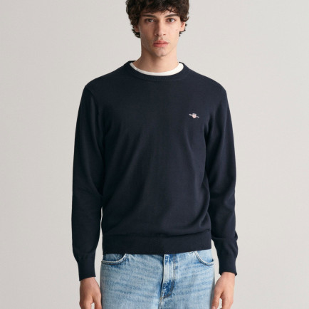 GANT Erkek Lacivert Regular Fit Bisiklet Yaka Kazak GANT Erkek Lacivert Regular Fit Bisiklet Yaka Kazak