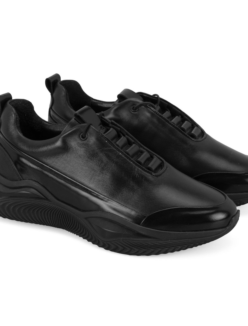 Alisa Siyah Erkek Deri Spor Ayakkabı Alisa Siyah Erkek Deri Spor Ayakkabı