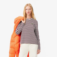 Lacoste Kadın Regular Fit Uzun Kollu Bisiklet Yaka Çizgili Bordo T-Shirt Lacoste Kadın Regular Fit Uzun Kollu Bisiklet Yaka Çizgili Bordo T-Shirt