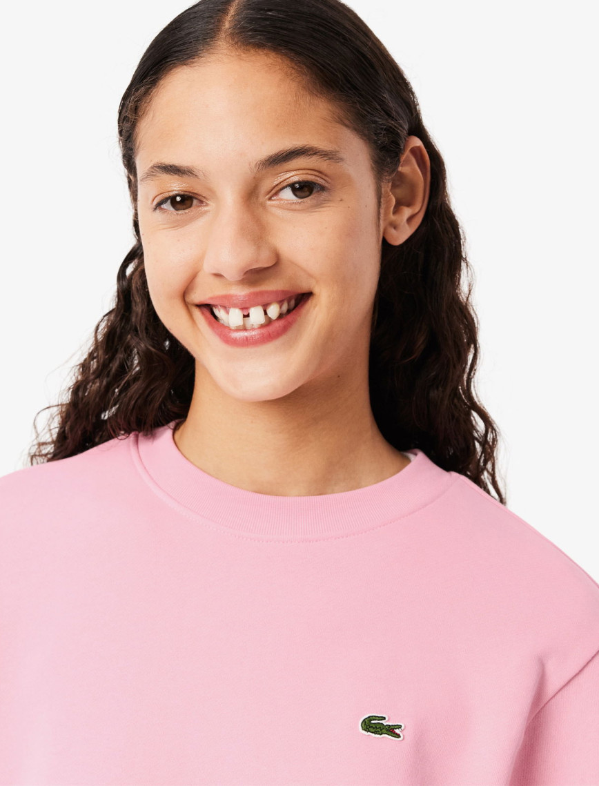 Lacoste Kadın Regular Fit Bisiklet Yaka Açık Pembe Sweatshirt