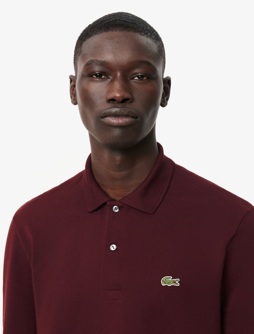 Lacoste L.12.12 Erkek Classic Fit Uzun Kollu Bordo Polo Lacoste L.12.12 Erkek Classic Fit Uzun Kollu Bordo Polo