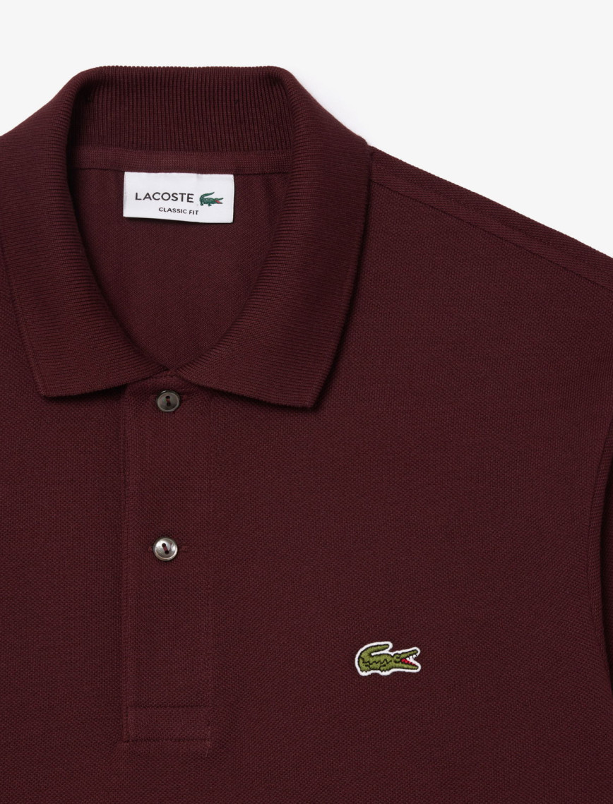 Lacoste L.12.12 Erkek Classic Fit Uzun Kollu Bordo Polo Lacoste L.12.12 Erkek Classic Fit Uzun Kollu Bordo Polo