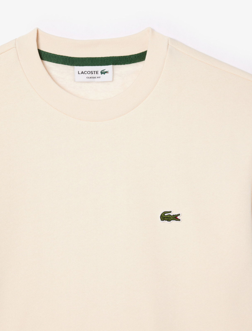 Lacoste Erkek Classic Fit Bisiklet Yaka Krem Sweatshirt